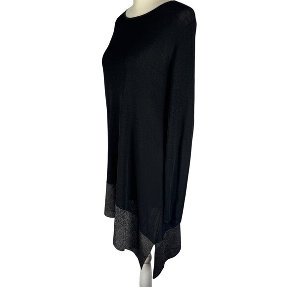 Like new Eileen Fisher Black & Metallic Asymetrical Tunic or Mini Dress Size Med - Picture 4 of 10